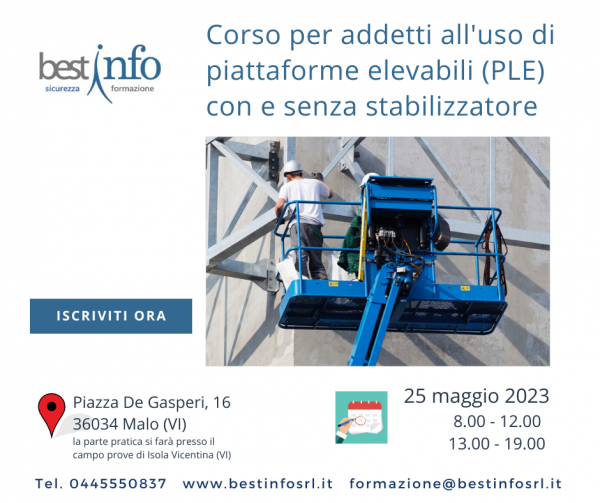 Corso piattaforme di lavoro mobili elevabili (PLE)